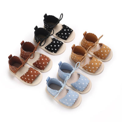 Summer 0-1 year old baby girl sandals 3-6-12 months baby soft sole breathable toddler shoes