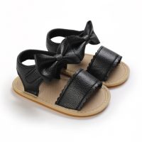 Baby Solid Color Bowknot Shoes  Black