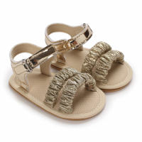 Baby summer sandals for babies aged 0-1 years old  Gold-color