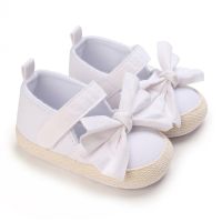 Baby Mädchen 2-teilige Bowknot-Klettverschluss-Kleinkind-Schuhe  Weiß