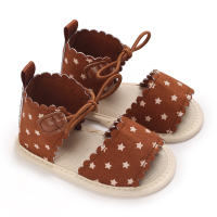 Summer 0-1 year old baby girl sandals 3-6-12 months baby soft sole breathable toddler shoes  Brown