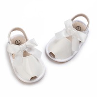 Zapatos de bebé con lazo brillante  Blanco
