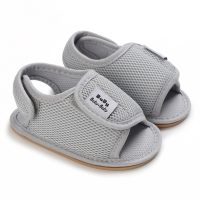 Zapatos de bebé con letras de color liso para bebé  gris