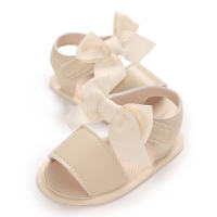 New summer bow-decorated sandals for babies aged 0-1  Apricot