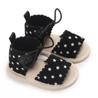 Summer 0-1 year old baby girl sandals 3-6-12 months baby soft sole breathable toddler shoes  Black