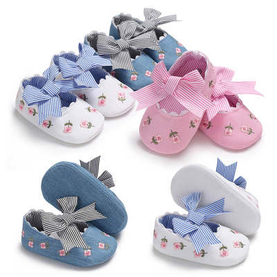 Sapatos casuais com decoração de laço para bebês Hibobi Girl