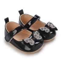 New style princess shoes for babies aged 0-1  Black
