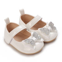 Novo estilo de sapatos de princesa para bebês de 0 a 1 ano  Branco