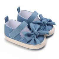 Baby Mädchen 2-teilige Bowknot-Klettverschluss-Kleinkind-Schuhe  Blau