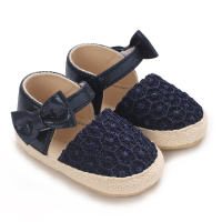 Sapatos de pano com laço para bebé menina  Azul profundo