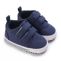 Baby Solid Color Velcro Canvas Shoes  Blue