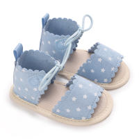 Summer 0-1 year old baby girl sandals 3-6-12 months baby soft sole breathable toddler shoes  Blue
