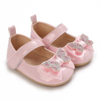 Novo estilo de sapatos de princesa para bebês de 0 a 1 ano  Rosa
