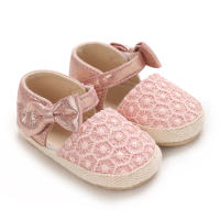 Chaussures en tissu à nœud papillon pour bébé fille  Rose