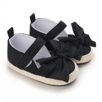 Baby Girl Bowknot Velcro Toddler Shoes  Black