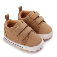 Baby Solid Color Velcro Canvas Shoes  Brown