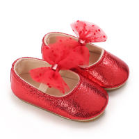 حذاء أميرة للأطفال بعمر 0-1 سنة  أحمر