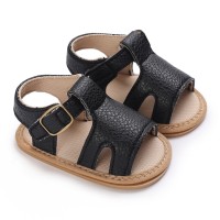 Baby Solid Color Velcro Baby Shoes  Black