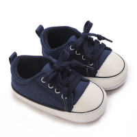 0-1 year old baby spring and autumn canvas shoes  Deep Blue
