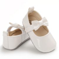 Baby Solid Color Bowknot Shoes  White