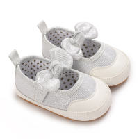 Chaussures de princesse pour bébés de 0 à 1 an, chaussures de printemps, d'automne et d'été pour tout-petits  argent