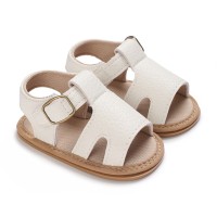 Zapatos de bebé con velcro de color liso para bebé  Blanco