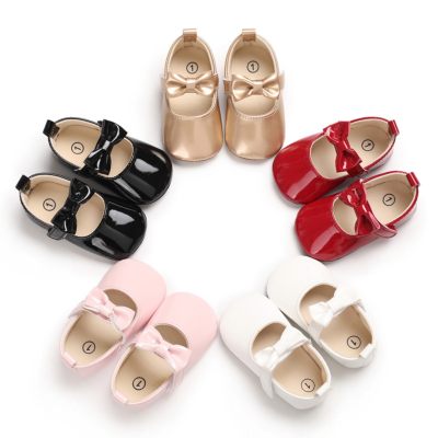 Zapatos de bebé Bowknot de color sólido para bebé