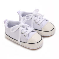 0-1 year old baby spring and autumn canvas shoes  White