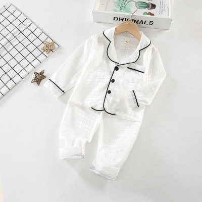 Toddler Girl Solid Imitation Silk Pajamas Top & Short
