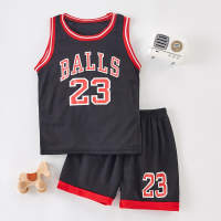 2 Pieces Basketball Tank & Shorts for Toddler Boy  Black