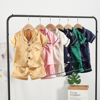Pijama de algodón sólido de 2 piezas para niño pequeño