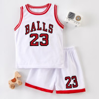2 Pieces Basketball Tank & Shorts for Toddler Boy  White