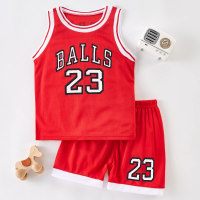 2 Pieces Basketball Tank & Shorts for Toddler Boy  Red