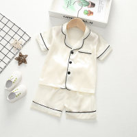 2-piece Solid Cotton Pajamas for Toddler Boy  White