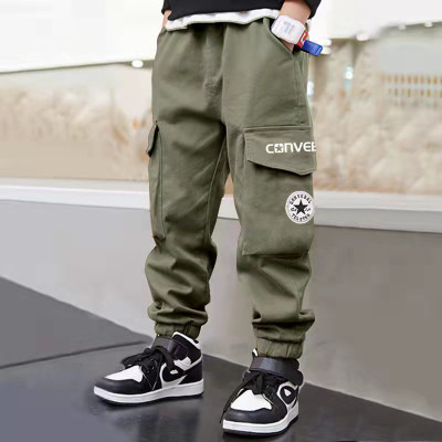 Kid Boy Solid Color Casual Trousers