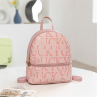 Children's fashion alphabet backpack  Pink
