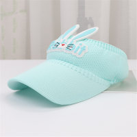 Pure Cotton Solid Color Bunny Style Peaked Hat  Cyan