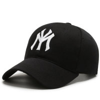 Spring and Summer Letter Embroidered Cap  black and white stripes