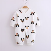 Baby cute mouse long sleeve romper  White