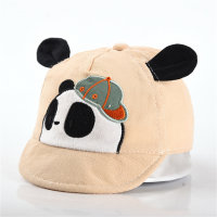 Cute panda baby cartoon peaked cap  Beige