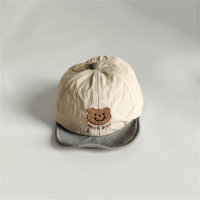 Mütze mit Buchstaben- und Farbblockdesign für Babybären  Grau
