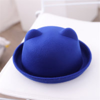 قبعة صوف للأطفال بلون موحد  طرازبريطانية  أزرق