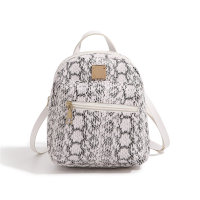 Fashion printed small backpack  White