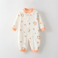 Tutina a maniche lunghe per neonato con simpatico orsetto leone  arancia