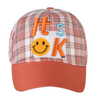 Baby smiley face cap with letters  Red
