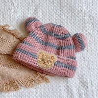 Toddler Pure Cotton Color-block Knitted Wool Hat  Pink
