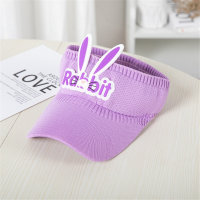 Pure Cotton Solid Color Bunny Style Peaked Hat  Purple
