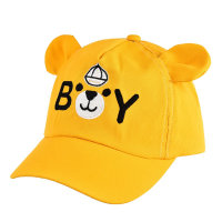Gorra con letras de osito lindo bebé  Amarillo
