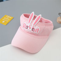 Pure Cotton Solid Color Bunny Style Peaked Hat  Pink