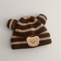 Toddler Pure Cotton Color-block Knitted Wool Hat  Coffee